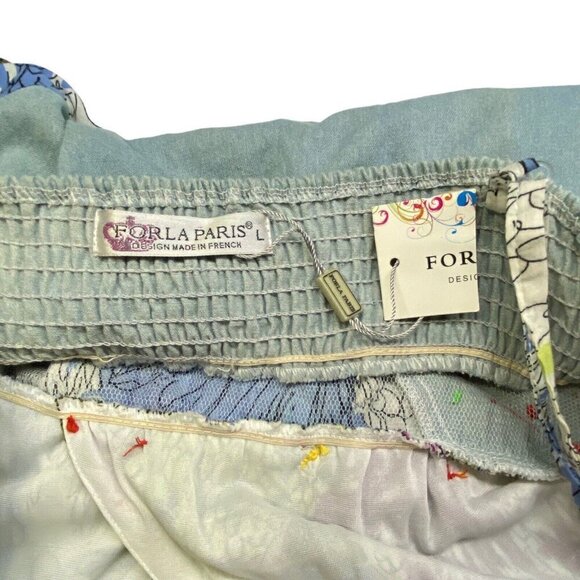 FORLA PARIS Mini Dress NWT Spaghetti Straps Sundress Flowy Multicolor L 65-5 - Picture 9 of 16